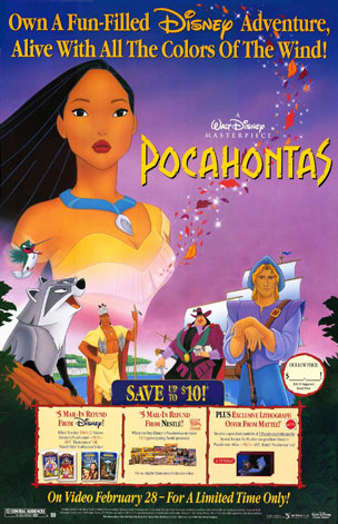 Pocahontas Movie Poster Walt Disney Original Video Poster