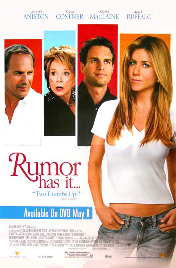 Rumor Has It movie poster [Jennifer Aniston, Kevin Costner] 27x40