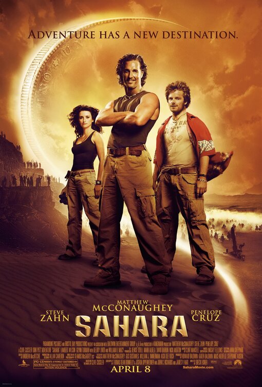 Sahara movie poster [Matthew McConaughey/Penelope Cruz/Steve Zahn] NM
