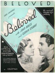 Beloved vintage sheet music [John Boles, Gloria Stuart] 1934