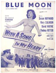 Blue Moon vintage sheet music [Susan Hayward] 1952 Rodgers & Hart