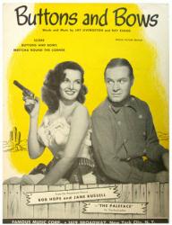 Buttons and Bows vintage sheet music [Bob Hope, Jane Russell] 1948 VG