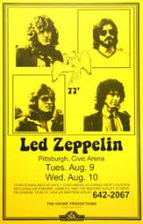 Led Zeppelin poster: 11'' X 17'' repro 1977 concert handbill-style