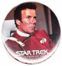 Star Trek The Wrath of Khan pinback: Admiral James T Kirk (3'' Button)