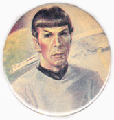 Star Trek pinback: Spock drawing (2.25'' vintage button)