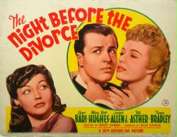 The Night Before the Divorce movie lobby card [Lynn Bari] (14x11) 1942