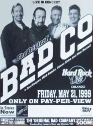 Bad Company poster: Hard Rock Live, Orlando 1999 PPV poster (18x24) original