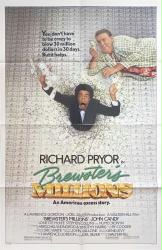 Brewster's Millions movie poster [Richard Pryor, John Candy] 1985 original 27x41