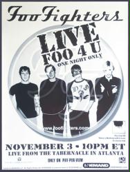 Foo Fighters poster: Live Foo 4 U PPV poster (2000) original 18x24