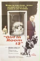 Girl in Room 13 movie poster [Brian Donlevy] 1960 original 27x41