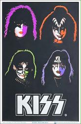 KISS flocked blacklight poster: 4 Faces (23x35)