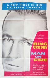 Man on Fire movie poster [Bing Crosby] 1957 original 27x41