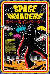 Space Invaders video game poster (24x36) Artwork
