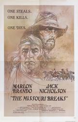 The Missouri Breaks movie poster [Marlon Brando, Jack Nicholson] 1976 original 27x41