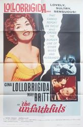 The Unfaithfuls movie poster [Gina Lollobrigida] 1953 Italian film, 1960 U.S. release 27x41 original